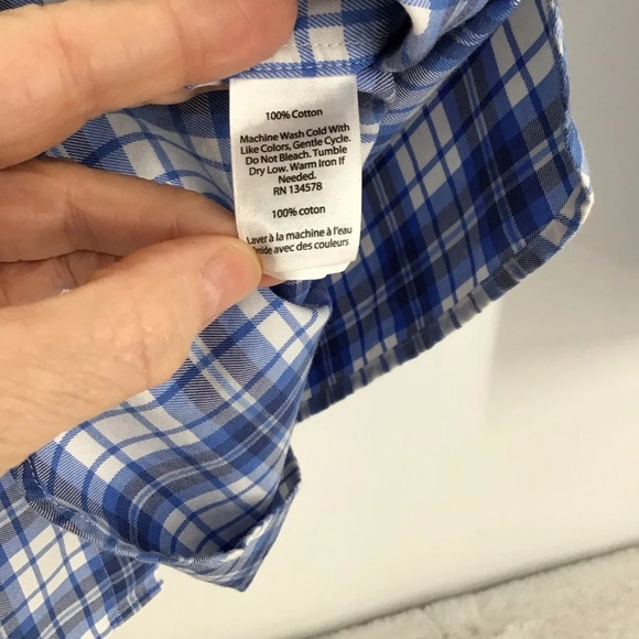 Vineyard Vines Classic Fit Plaid Tucker Shirt Blue L/S Button-Down Size Medium - Picture 7 of 7